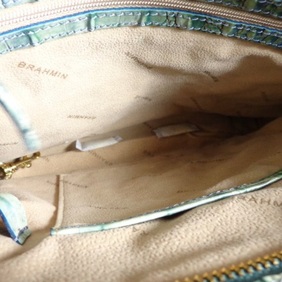 Brahmin Soldout Haven Ombre Green Blue Remy Crossbody Melbourne Leather … - Picture 8 of 15